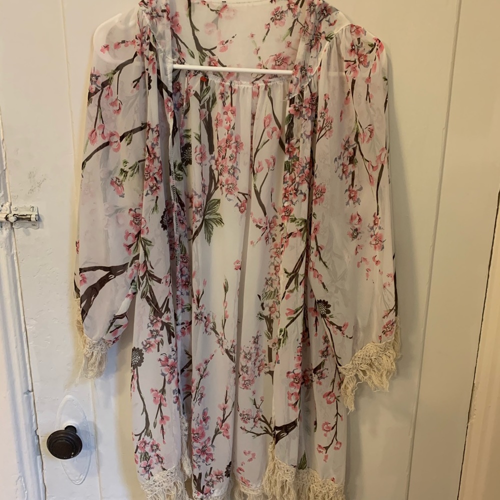 Kimono wrap silky feel womens cover up